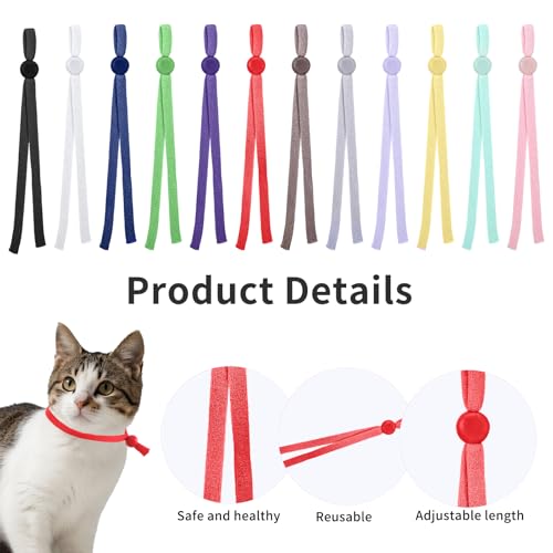 60 Stück Welpen ID Halsbänder Einstellbar Welpenhalsband Kitten Halsbänder Mehrfarbiges Nylon Welpenhalsbänder für Züchter WelpenHalsbänder Set für Neugeborene Welpens Kätzchen, 12 Farben