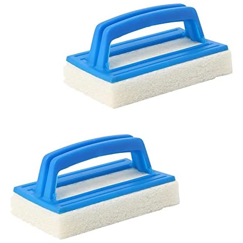 Ksvaye 2 Stück Poolbürste Pool Schwamm Bürste Pool Reinigungsbürste Schwimmbadbürste Handbürste Poolreinigung Handschrubber Schwimmbad Teich Bürste mit Griff zum Reinigen von Schmutz und Moos Cover