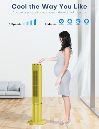 Image of HIFRESH Air Cooler for Home, 107CM Tower Cooler w /Remote & LED Touch Screen, 4 Mode & 3 Speed, 12H Timer, 26 Feet Air Delivery, 4L Water Tank, 4 Ice Packs, 70 Swing Control, 80W Low Power Consumption