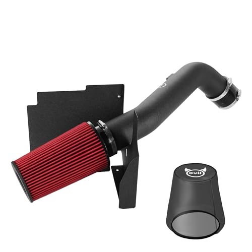 Image of EVIL ENERGY Cold Air Intake Compatible for 2001-2004.5 Chevy Silverado /GMC Sierra 2500HD 3500 6.6L V8 LB7 Duramax, Includes Heat Shield & Pre-Filter, Black
