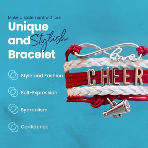 Infinity Collection - Cheer Charm Bracelet - Infinity Love Adjustable Jewelry in Team Colors, Cheer Jewelry and Accessories, Gift for Cheerleaders and Teams3