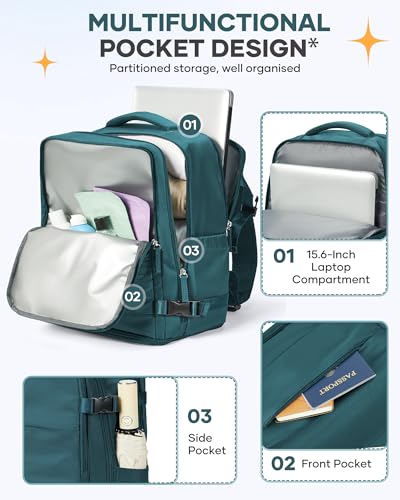 Image of coofay Large Travel Backpack Carry on Flight Approved Mochila De Viaje Carry on Backpack for Airplanes Spirit Airlines Personal Item Bag 18x14x8 Inches Travel Bag Traveling Backpack for Women Men
