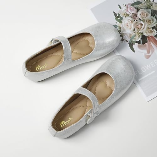 Amtopiyo Women's Square Toe Ballet Flats Hook&Loop Strap Mary Jane Shoes4