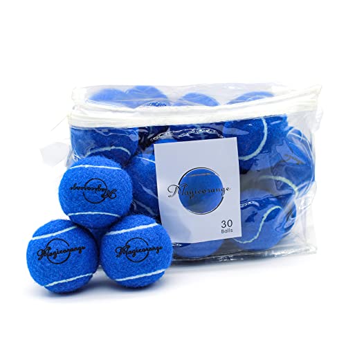 Image of Tennis Balls, Magicorange 30 Pack Advanced Training Tennis Balls Practice Balls, Pet Dog Playing Balls, Come with Bag for Easy Transport, Good for Beginner Training Ball (Dark Blue)