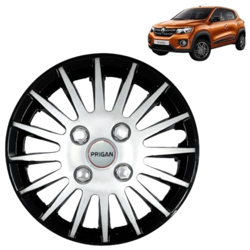 Image of Prigan KWID Black Silver Wheel Cover 13 inch for -KWID (Set of 4 Pcs) (Press Fitting) Model- Camry Black Silver 13