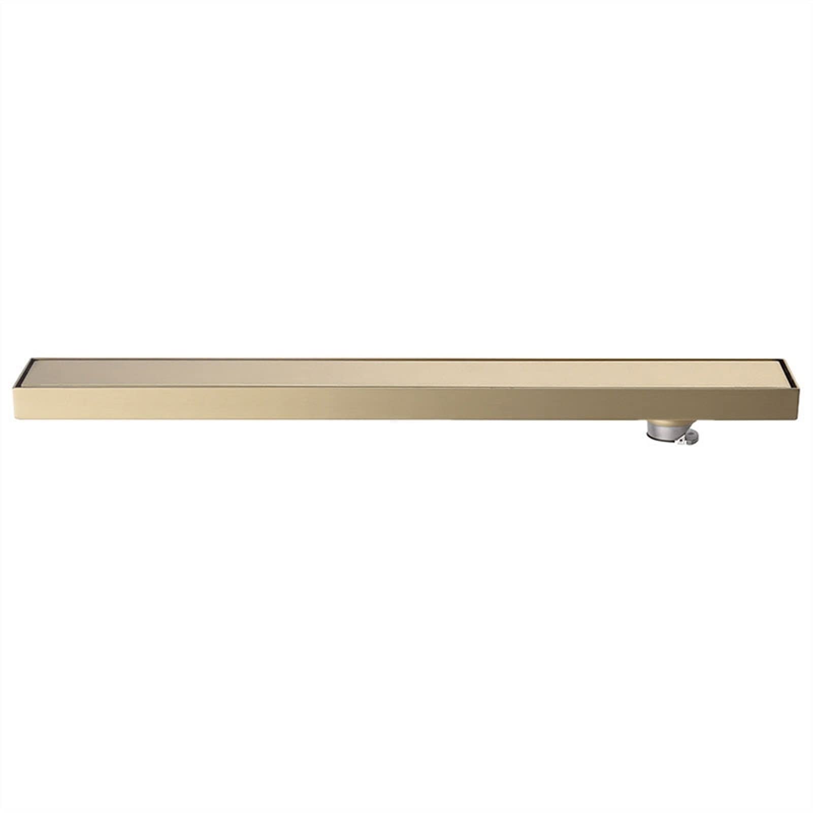 Desagüe Lineal de Ducha de Acero Inoxidable 304 con Acabado Dorado Cepillado, Forma Rectangular, con colador para Cabello y diseño Discreto para Azulejos, 60 cm (23,6''). Ideal para baños mo