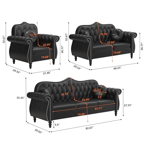 Luxury leather sofa set