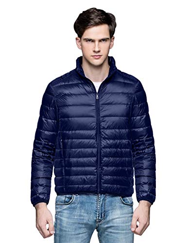 Camii Mia Mens Puffer Jacket Packable Down Jacket Lightweight Water Resistant Coats Puffer Jacket Men (XX-Large, Navy)