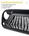 Xprite Front Grill Compatible with 2007-2018 Jeep Wrangler JK JKU, Unique Patented Design Grille w/Running and Turn Signals Light, Matte Black