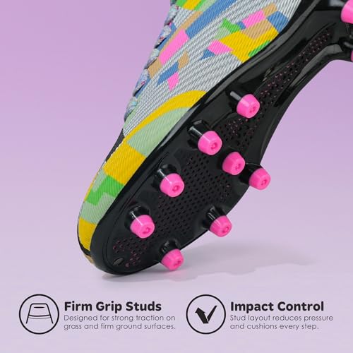 brooman Boys Girls Firm Groud Soccer Cleats Kids Outdoor Football Shoes4