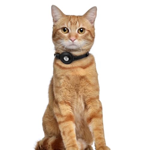 image for OOPSDOGGY Leather AirTag Cat Collar with Bell - Non Breakaway Kitten C