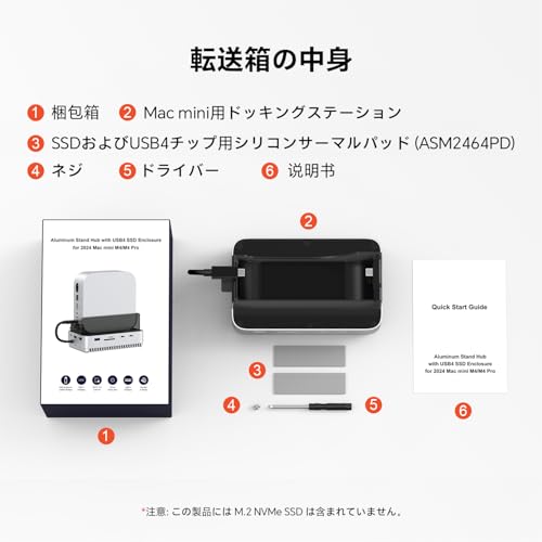 Qwiizlab Mac mini M4/M4 Pro スタンドハブ MC61 の商品画像 5