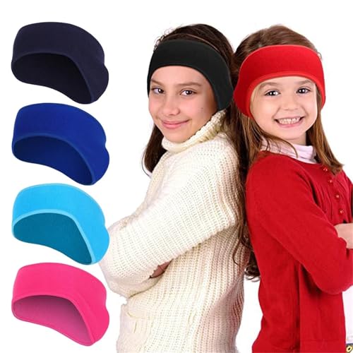 Winter Fleece Earmuffs Childs Cold Weather Keep Ear Warmer Cover Ski Kids Outdoor Running Ear Muff Headband Hair Band(Red)2