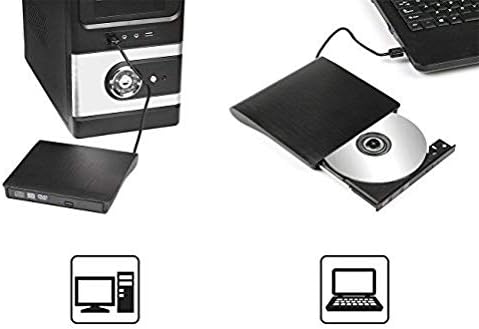 External CD DVD Drive,Amicool USB 3.0 Portable CD DVD +/-RW Drive Slim DVD/CD Rom Rewriter Burner Writer, High Speed Data Transfer for Macbook Pro Laptop/Desktops Win 7/8.1/10 and Linux OS