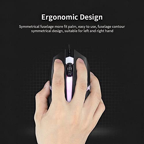 Image of Rec Trade Gaming Wired Optical Mouse 1200DPI Ergonomic Mouse with Colorful RGB Breathing Backlite Mouse. (RTT-GMS-0243)