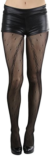 Image of ToBeInStyle Women's Elegant Floral Lace Inspired Spandex Net Full Length Tights
