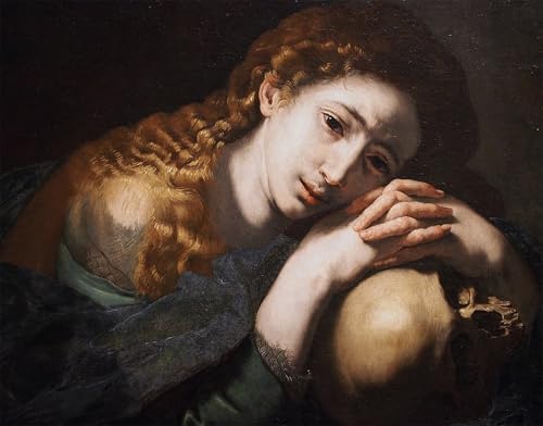 Cuadro en lienzo Maddalena Penitente di Jusepe De Ribera, arte de pared 60x90cm