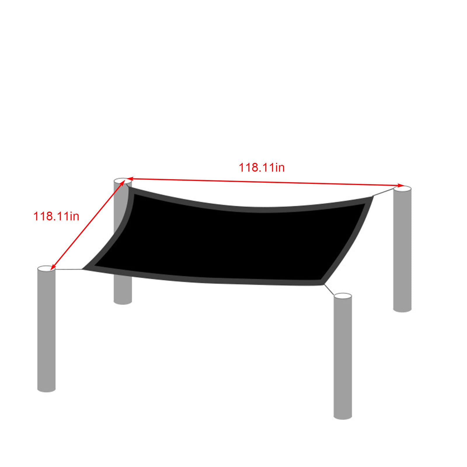 Osłona przeciwsłoneczna z ochroną UV, tkanina zewnętrzna, do ogrodu i na patio, wiatroszczelna osłona przeciwsłoneczna, 300 x 300 cm, idealna do przestrzeni zewnętrznych i schronisk dla zwierząt