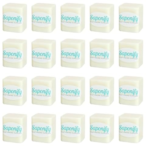 Saponify - 20 Lb Shea Butter Melt and Pour Soap Base, Pure Skin-Moisturizing Shea Butter Soap Base, Easy to Use Glycerin Soap Blocks for Soap Making Cover
