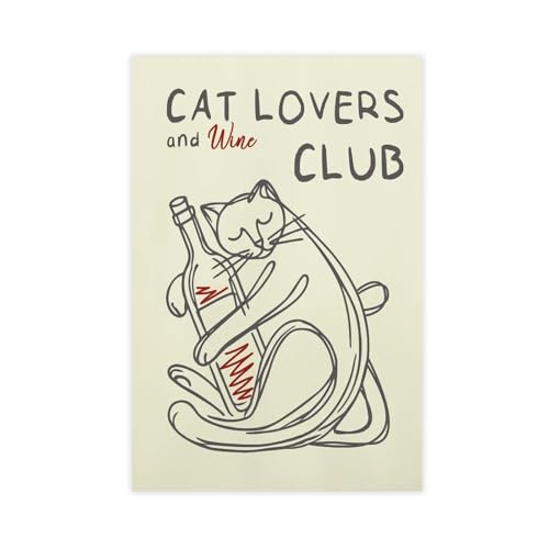 Impression sur toile chat et vin pour sublimer le salon