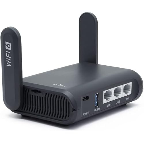 GL-AXT1800 (Slate AX) WLAN-6-Gigabit-Reiserouter im Taschenformat, Extender/Repeater für Hotels und öffentliche Netzwerke, VPN-Client und -Server, OpenWrt, Adguard Home, USB 3.0, Netzwerkspeicher