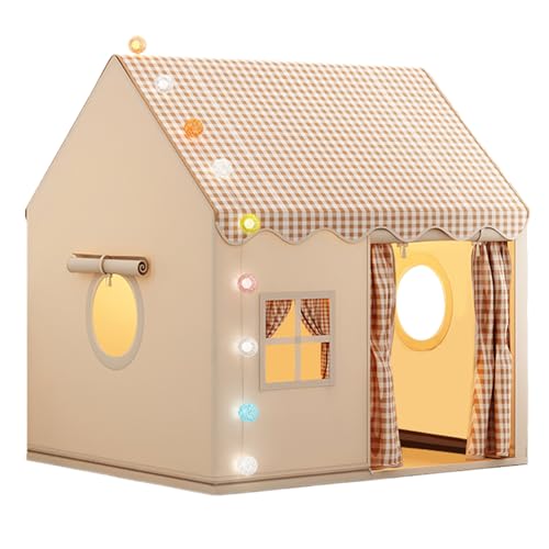 Tente De Jeux Enfant Maisonnette pour Enfant Cabane Interieure avec Fenêtres Château De Princesse Tente Cabane Tentes Intérieur Maison De Jeu Tentes pour...
