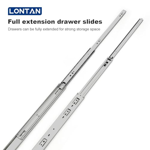 Image of LONTAN 1 Pair Side Mount Drawer Slides 12 Inch Heavy Duty Cabinet Rails