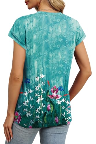 Image of Alaroo Womens Summer Tops Short Sleeve Shirts Crew Neck Cute Trendy Tunic Blouses (S-3XL)