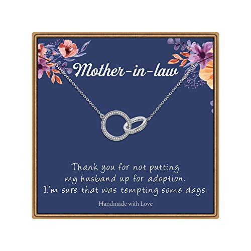 IEFLIFE Gifts for Mother in Law, Two Interlocking Infinity Double Circles Mother in Law Gifts from Daughter in Law for Mother in Law Mother in Law