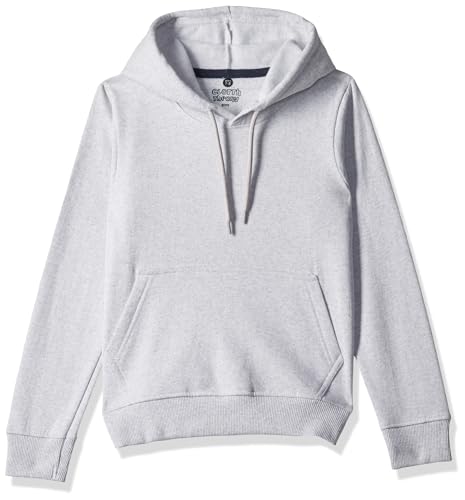 Image of Solid Cotton Fleece Girls Hooded Neck Sweatshirt with Kangaroo Pocket