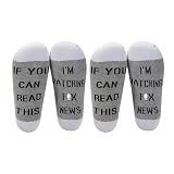 LEVLO F News TV Fans Inspired Gift If You Can Read This Cotton Socks Mother's Day Graduation Teacher Christmas Gifts (2 Pairs/Set)