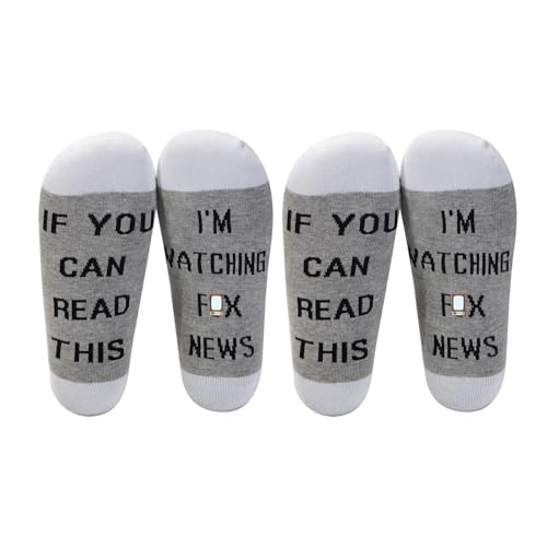 LEVLO Fox Gift 'If You Can Read This I'm Watching' Cotton Socks for Fox Fans