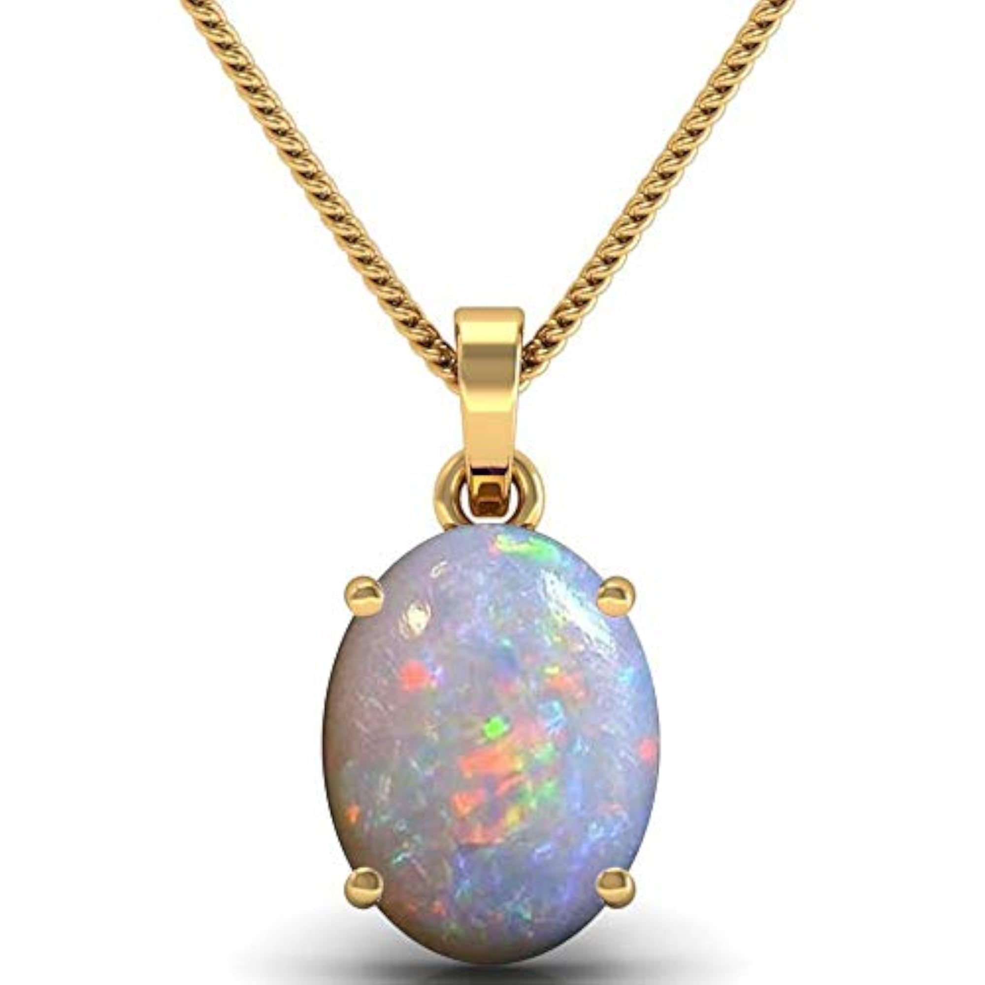 7.00 Carat Natural AA Opal Gold Plated Pendant