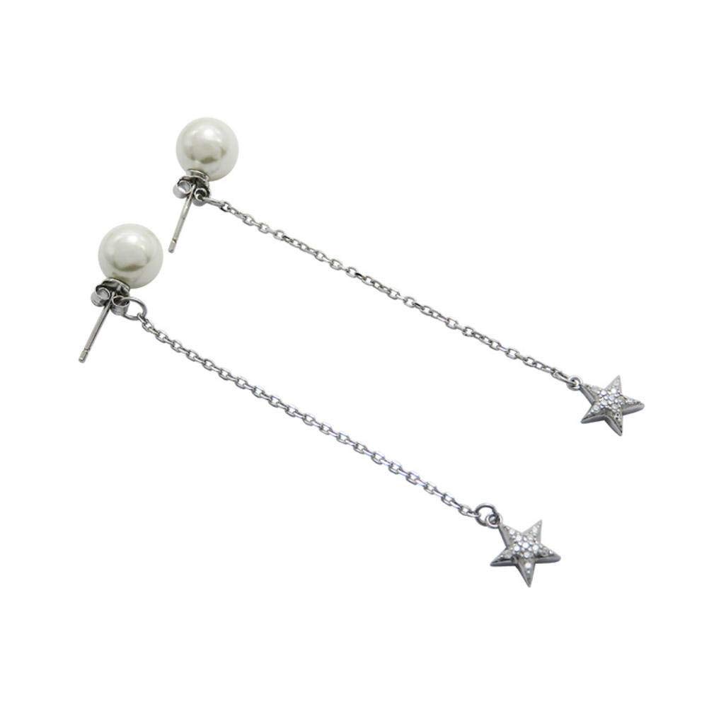 Boucles d'oreilles star pearl pour habiller un double perçage de lobe