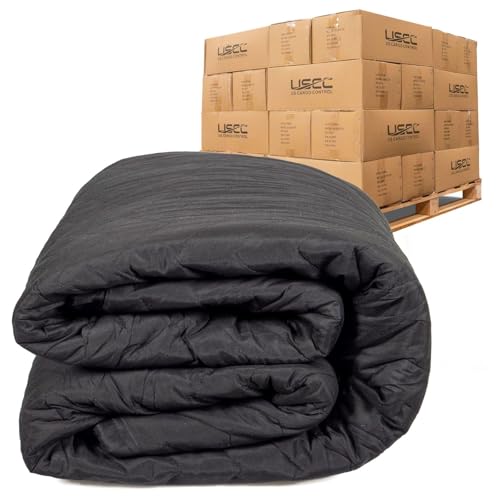 US Cargo Control Large Sound Blanket, 96 Inches Long by 80 Inches Wide, Black Sound Dampening Blanket, Durable Woven Cotton/Polyester Blend Material, Machine Washable, 12 Pounds Each, Pallet of 60