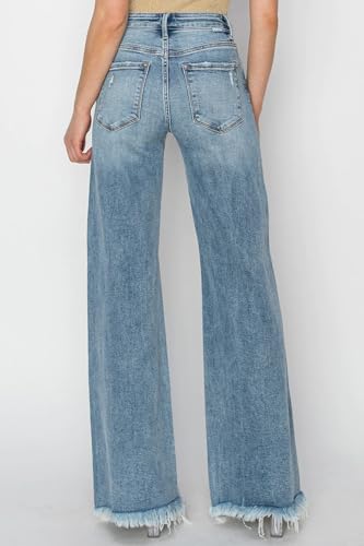 SALT TREE Risen Jeans - Mid Rise Button Down Wide Leg Jeans - RDP5412HD2