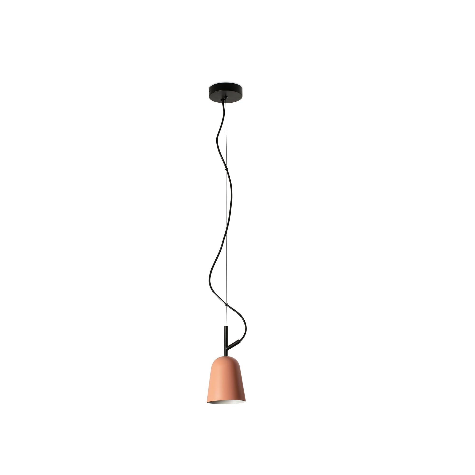 Plafonnier suspendu dôme 11 cm Faro STUDIO luminaire noir et rose