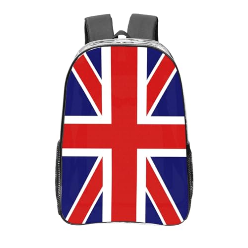 Sac à dos transparent avec poches style décontracté noir imprimé drapeau anglais