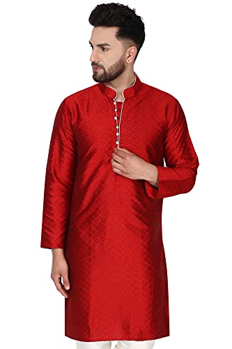 Image of Amazon Brand - Anarva Men's Indian Art Silk Casual Kurta for Wedding