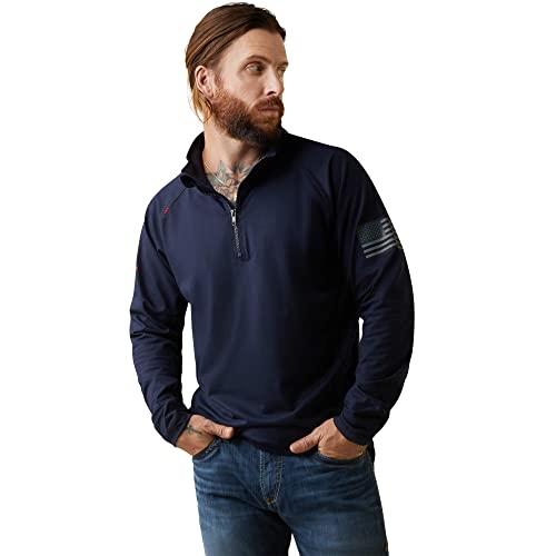 Image of Ariat Men's FR Combat Stretch Patriot 1 /4 Zip Work Shirt