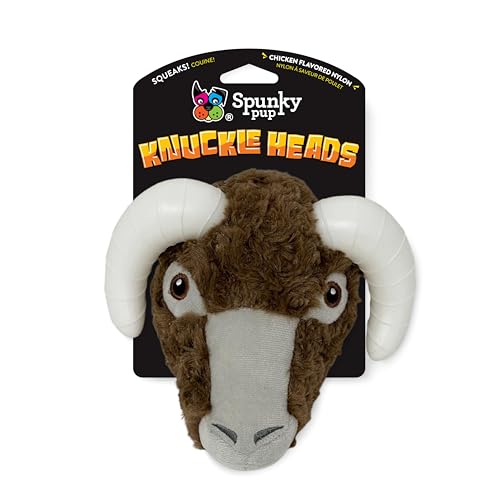 Spunky-pup-Knucklehead-Durable-Dog-Toy-2-in-1-Plush-Chew-Toy-for-Aggressive-Chewers-Chicken-Flavored-Dental-Chew-Durable-Double-Stitched-Squeaker-Ram - Cucciolini Doodles Spunky-pup-Knucklehead-Durable-Dog-Toy-2-in-1-Plush-Chew-Toy-for-Aggressive-Chewers-Chicken-Flavored-Dental-Chew-Durable-Double-Stitched-Squeaker-Ram