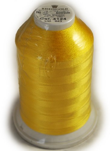 Hilo de rayón Rheingold amarillo No. 40, cono comercial, 5500 yd / 5000 m miniatura 1
