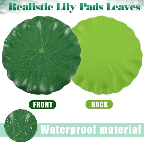 SynHHergyx Künstliche Lotusblätter 10 Stück Lilien Pads schwimmender Eva Schaumstoff Lotusblätter Künstlich realistische Seerosenblätter Lilien Pads für Garten Teiche Aquarium Fischteich