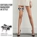 POPETPOP Lace Bowknot Stocking Garters Clip, Fashionable Leg Rings Sock Belt for Women, Soft Thigh-high Garters for Bridal Wedding and Daily Wear, 1 Pair Black
