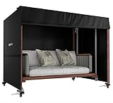 Callni Cubierta para columpio de jardín de 3 plazas, impermeable, resistente al viento y a la intemperie, material Oxford 420D, 215 x 125 x 170 cm, color negro