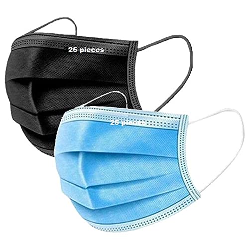 Ashirvad Surgical Mask 3 Layer 50 Pieces with Nose Pin Clip Disposable