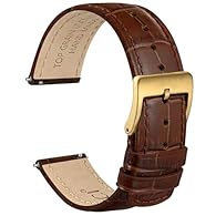 Watch Strap Material: This watch strap is crafted from top-grain genuine leather, the bottom layer is comfortable calfskin lining. Featuring exquisite alligator embossed texture for a timeless, sophisticated look. Equipped with 304 stainless steel bu...