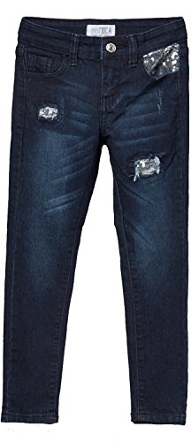Image of ToBeInStyle Girl's Denim Easy Styling Classic Timeless Everyday Jeans Zip-Up Closure