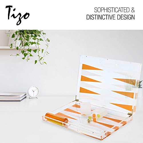 Juego de Backgammon Elegante TIZO 18” Lucite Negro miniatura 3