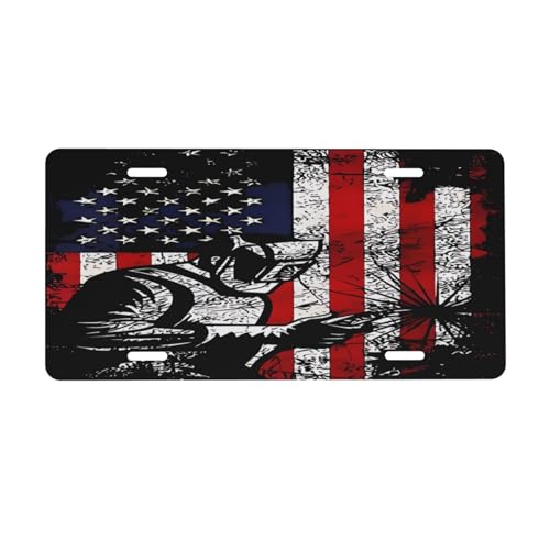MARTIYEA Vintage American Flag Welding License Plate 6x12